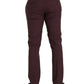 Dolce & Gabbana Maroon Wool Men Slim Fit Dress Pants