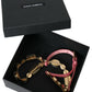 Dolce & Gabbana Pink Leather Crystal Chain Embellished Belt