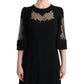 Dolce & Gabbana Black Stretch Shift Long Maxi Dress