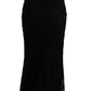 Dolce & Gabbana Black Floral Ricamo Sheath Long Dress