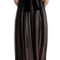 Dolce & Gabbana Black Pink Silk Long Shift Dress