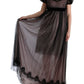 Dolce & Gabbana Black Pink Silk Long Shift Dress