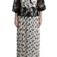 Dolce & Gabbana Black White Polka Dotted Floral Dress