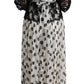 Dolce & Gabbana Black White Polka Dotted Floral Dress