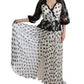 Dolce & Gabbana Black White Polka Dotted Floral Dress