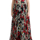 Dolce & Gabbana Multicolor Silk Floral Crystal Long Maxi Dress