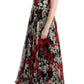 Dolce & Gabbana Multicolor Silk Floral Crystal Long Maxi Dress