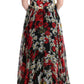 Dolce & Gabbana Multicolor Silk Floral Crystal Long Maxi Dress