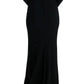 Dolce & Gabbana Black Stretch Long Gown Sheath Dress