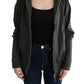 Exte Gray Top Hooded Cotton Zipper Sweater
