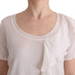 MARGHI LO' White 100% Lana Wool Top Blouse T-shirt