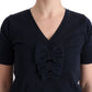 MARGHI LO' Blue 100% Lana Wool Blouse Top