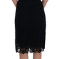 Dolce & Gabbana Black Floral Ricamo Sheath Dress