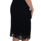 Dolce & Gabbana Black Floral Ricamo Sheath Dress