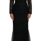 Dolce & Gabbana Black Floral Sheath Dress