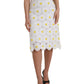 Dolce & Gabbana White Floral Pencil Straight Lace Skirt