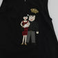 Dolce & Gabbana Black Silk DG Family Crystal Sleeveless Top