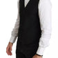 Dolce & Gabbana Black Wool Stretch Waistcoat Formal Dress Vest