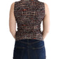 Dolce & Gabbana Multicolor Print Knit Top Wool T-shirt