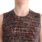 Dolce & Gabbana Multicolor Print Knit Top Wool T-shirt