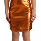 Dolce & Gabbana Metallic Orange Sleeveless Sheath Dress