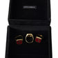 Dolce & Gabbana Gold Brass LOVE Enamel Set of 3 Ring