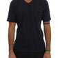 Daniele Alessandrini Blue Cotton V-neck T-Shirt