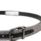 Dolce & Gabbana Multicolor Embellished Silver Metal Buckle Belt