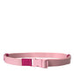 Dolce & Gabbana Pink Canvas Stretch Plastic Buckle Women Belt
