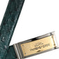 Dolce & Gabbana Green Leather Gold Logo Engraved Buckle Belt