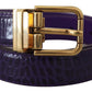 Dolce & Gabbana Purple Exotic Leather Gold Metal Buckle Belt