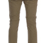 Daniele Alessandrini Beige Cotton Stretch Slim Fit Chinos