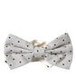 Dolce & Gabbana White Black Polka Dot Polyester Bow Tie Men