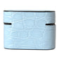 Dolce & Gabbana Light Blue Leather Metal Logo Plaque Airpods Case