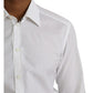 Dolce & Gabbana White Logo Cotton Men Dress GOLD Shirt