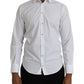 Dolce & Gabbana White Cotton Long Sleeve Dress MARTINI Shirt