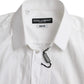 Dolce & Gabbana White Cotton Long Sleeve Dress MARTINI Shirt
