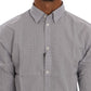 Frankie Morello White Blue Check Casual Cotton Regular Fit Shirt