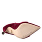 Dolce & Gabbana Dark Red Velvet Devotion Buckle Boots Shoes