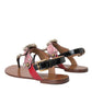 Dolce & Gabbana Multicolor Crystal Sandals Flip Flops Shoes