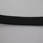 Dolce & Gabbana Black Velvet Silver Tone Metal Buckle Men Belt