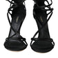 Dolce & Gabbana Black Keira Satin Heels Sandals Shoes