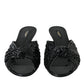Dolce & Gabbana Black Exotic Leather Heels Slides Shoes