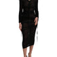 Dolce & Gabbana Black Sheer Bodycon Sheath Midi Dress