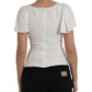 Dolce & Gabbana White Viscose Round Neck Short Sleeves Top
