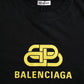 Balenciaga Black Cotton Logo Crew Neck Short Sleeves T-shirt