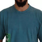 Dolce & Gabbana Blue Logo Print Crewneck Tee Cotton T-shirt