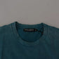 Dolce & Gabbana Blue Logo Print Crewneck Tee Cotton T-shirt