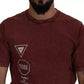 Dolce & Gabbana Maroon Printed Crewneck Tee Cotton T-shirt