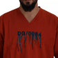 Dolce & Gabbana Red Logo Embroidery Crewneck Cotton T-shirt